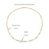 Stackable 3mm Round Moissanite Pendant Necklace in Sterling - Detail View - FITINY Jewelry