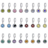 S925 Rainbow Green Moissanite/CZ Round Halo Drop Earrings, 1ct D-Grade VVS Certificate, Hypoallergenic Sterling Silver Gift - FITINY Jewelry