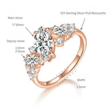 1 Carat Oval Moissanite Ring in Rose Gold or White Gold – Modern Minimalist Statement Ring
