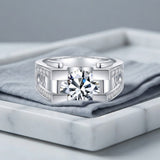 Moissanite Solitaire Ring – 925 Sterling Silver with Platinum & 18K Gold Plating, 1ct or 2ct Brilliant Round C — lifestyle scene photograph