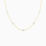 18K Gold Plated Tiny Blue Flower Necklace For Women, Gold Color Cute Pendant Necklace, Trendy Female Fashion Jewelry - FITINY Jewelry