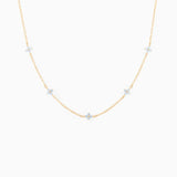 18K Gold Plated Tiny Blue Flower Necklace For Women, Gold Color Cute Pendant Necklace, Trendy Female Fashion Jewelry - FITINY Jewelry