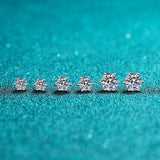 S925 Moissanite Classic 6-Prong Stud Earrings For Men Women Gift, 0.2-2ct D-Grade VVS Certificated Moissanite Sterling Silver Studs - FITINY Jewelry