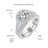 Moissanite Stackable Ring Set – 1.5ct Center Stone + 0.83ct Accent Stones, 7.5mm Round Brilliant, Sterling Silver with 18K Gold Plating