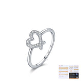 Irregular Heart-Shaped Moissanite Ring in Sterling Silver - Side View - FITINY