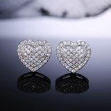 Dainty Iced Out CZ Heart Stud Earrings, Micro-Pavé Love Studs for Women Gifts - FITINY Jewelry