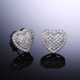 Dainty Iced Out CZ Heart Stud Earrings, Micro-Pavé Love Studs for Women Gifts - FITINY Jewelry