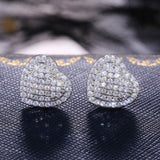 Dainty Iced Out CZ Heart Stud Earrings, Micro-Pavé Love Studs for Women Gifts - FITINY Jewelry