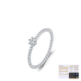 Geometric Moissanite Accent Ring in Sterling Silver