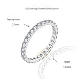 Stackable Moissanite Circle Ring – 2mm Thin Gold-Plated Ster - Detail View - FITINY Jewelry