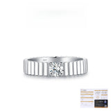 Geometric Moissanite Ring in Sterling Silver – Minimalist Unisex Stackable Band