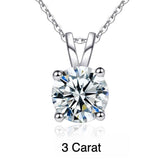 S925 Moissanite Classic Four-Prong Pendant, Minimalist Collarbone Chain Jewelry Pendant Necklace for Women - FITINY Jewelry