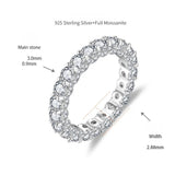 Moissanite Solitaire Ring in Sterling Silver with White Gold - On Model View - FITINY