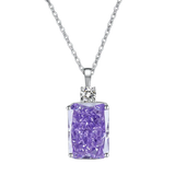 Multicolor Ice Flower Cut CZ Pendant Necklace, 10*14mm 5A Cubic Zirconia, 6 Color Options, Dainty Luxe Pendant - FITINY Jewelry