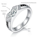 FITINY Marquise Moissanite Ring – 1.26ct Black & White Contrast Design in Sterling Silver with 18K Gold Plating