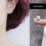 Magnetic Pearl Ear Cuffs for Non-Pierced Ears – Natural Freshwater Pearls in Geometric Design