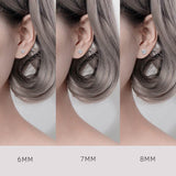 S999 Dazzling Minimalist CZ Stud Earrings, 2-8MM Cubic Zirconia Hypoallergenic Pure Sterling Silver Tiny Earrings for Sensitive Ears Daily - FITINY Jewelry