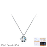 Round Moissanite Solitaire Pendant Necklace in Sterling Silv - Front View - FITINY Jewelry