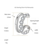 FITINY Geometric Moissanite Ear Cuffs – Hypoallergenic Sterling Silver Ear Bone Clips for Non-Pierced Ears