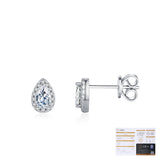Teardrop Moissanite Stud Earrings in Sterling Silver – Old M - Detail View - FITINY Jewelry