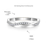 Princess-Cut Moissanite Ring Set – 2ct Solitaire Engagement Ring + Matching Stackable Band