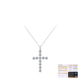 Geometric Cross Necklace with VVS1 Moissanite Stones in Ster - Detail View - FITINY Jewelry