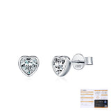 Heart-Shaped Moissanite Stud Earrings in Sterling Silver – Sweet, Chic, and Timeless
