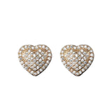 Dainty Iced Out CZ Heart Stud Earrings, Micro-Pavé Love Studs for Women Gifts - FITINY Jewelry