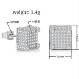 Iced Out CZ 18k Dazzling Stud Earrings, S925 Silver Post, 4 Style Options, Hip Hop Hypoallergenic 4A Cubic Zirconia Bling Studs for Men and Women - FITINY Jewelry