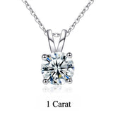 S925 Moissanite Classic Four-Prong Pendant, Minimalist Collarbone Chain Jewelry Pendant Necklace for Women - FITINY Jewelry