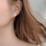 S925 White Moissanite Halo Stud Earrings, Sterling Silver D-Grade VVS Round-Cut Certificated Moissanite Jewelry for Men & Women, Simple & Stylish Gift for Wedding, Birthday, Anniversary - FITINY Jewelry