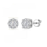 FITINY Marquise & Princess-Cut Moissanite Stud Earrings in Sterling Silver with 18K Gold Plating