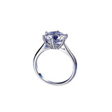 S925 Classic 6-Prong High Carbon CZ Engagement Ring, 0.5–3ct Round Cut Cubic Zirconia, Sterling Silver Daily Gift for Her Him - FITINY Jewelry