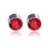 Multicolor Stainless Steel Magnetic Round Stud Earrings for Men Women, 6mm Round CZ Inlaid Magnetic Earrings Non-Piercing Clip On Stud Earring - FITINY Jewelry