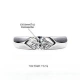 S925 18k Marquise Moissanite Wedding Engagement Ring, 5*10mm 1ct VVS D-Gragde Certified, 18K White Gold & Rhodium Plated Vintage-Inspired Luxury Solitaire for Her Him - FITINY Jewelry