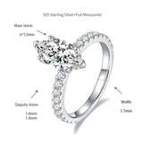Oval Moissanite Ring in Sterling Silver with 18K Gold Plating – 2ct or 4ct Lab-Created Gemstone