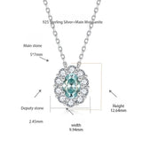 Paraba Blue Oval Moissanite Pendant Necklace in Sterling Sil - On Model View - FITINY