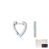 Heart-Shaped Moissanite Accent Earrings in Sterling Silver - Detail View - FITINY Jewelry