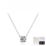 Geometric Moissanite Pendant Necklace in Sterling Silver – Delicate Clavicle Chain for Everyday Elegance