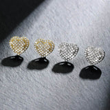 Dainty Iced Out CZ Heart Stud Earrings, Micro-Pavé Love Studs for Women Gifts - FITINY Jewelry