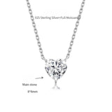FITINY Heart-Shaped Moissanite Pendant Necklace in Sterling Silver with 18K Gold Plating – 8mm Stone, 45cm Chain