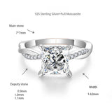 Princess-Cut Moissanite Ring Set – 2ct Solitaire Engagement Ring + Matching Stackable Band
