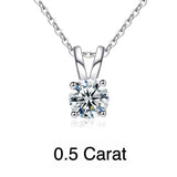 S925 Moissanite Classic Four-Prong Pendant, Minimalist Collarbone Chain Jewelry Pendant Necklace for Women - FITINY Jewelry