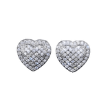 Dainty Iced Out CZ Heart Stud Earrings, Micro-Pavé Love Studs for Women Gifts - FITINY Jewelry