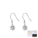 Round Moissanite Stud Earrings in Sterling Silver – Minimalist Geometric Design for Everyday Elegance