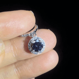 S925 Rainbow Green Moissanite/CZ Round Halo Drop Earrings, 1ct D-Grade VVS Certificate, Hypoallergenic Sterling Silver Gift - FITINY Jewelry