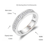 FITINY Moissanite Stackable Band Ring in White Gold or Rose Gold – S925 Sterling Silver with Premium 3EX Cut