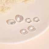 3 Pieces Small Hoop Huggie Earrings Set for Women, Silver Stud Earrings for Multiple Piercing Hypoallergenic Trendy Jewelry, Dainty Jackets Cartilage Cubic Zircon Earrings for Women's Gifts - FITINY Jewelry