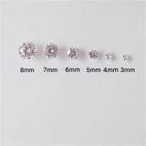 S999 Dazzling Minimalist CZ Stud Earrings, 2-8MM Cubic Zirconia Hypoallergenic Pure Sterling Silver Tiny Earrings for Sensitive Ears Daily - FITINY Jewelry