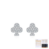 Sterling Silver Moissanite Stud Earrings with Floral, Diamon - Detail View - FITINY Jewelry
